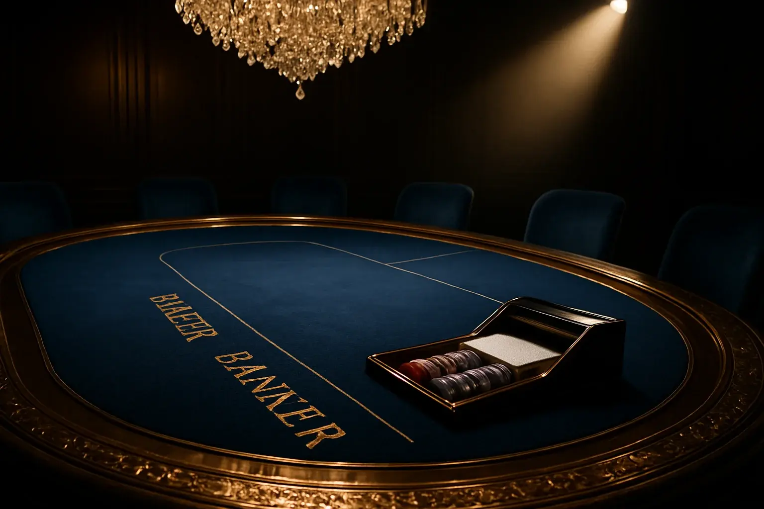 Hyperrealistic wide shot of premium live baccarat studio in the Philippines
